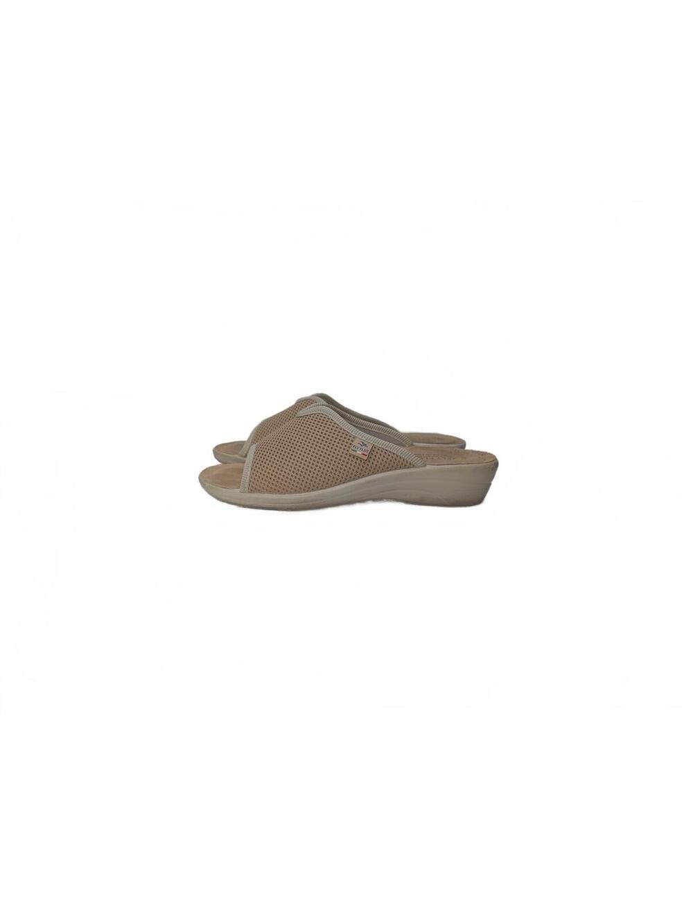 Fly Flot Women's Beige Mesh Anatomic‎ Slip-On Slippers Size 39